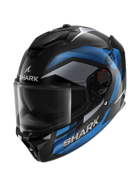 Image of Shark Spartan GT Pro Ritmo Carbon Carbon Blue Chrom DBU Full Face Helmet L