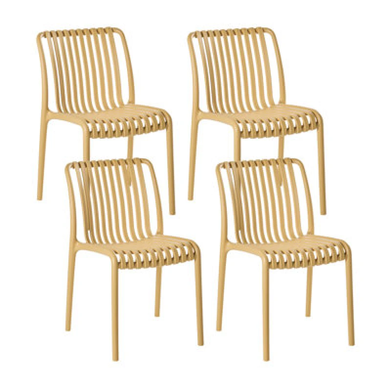 Image of Beliani Set Of 4 Garden Chairs Ariccia Mustard