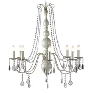 image of Bardini 8 Light Multi Arm Chandeliers Beige Gray