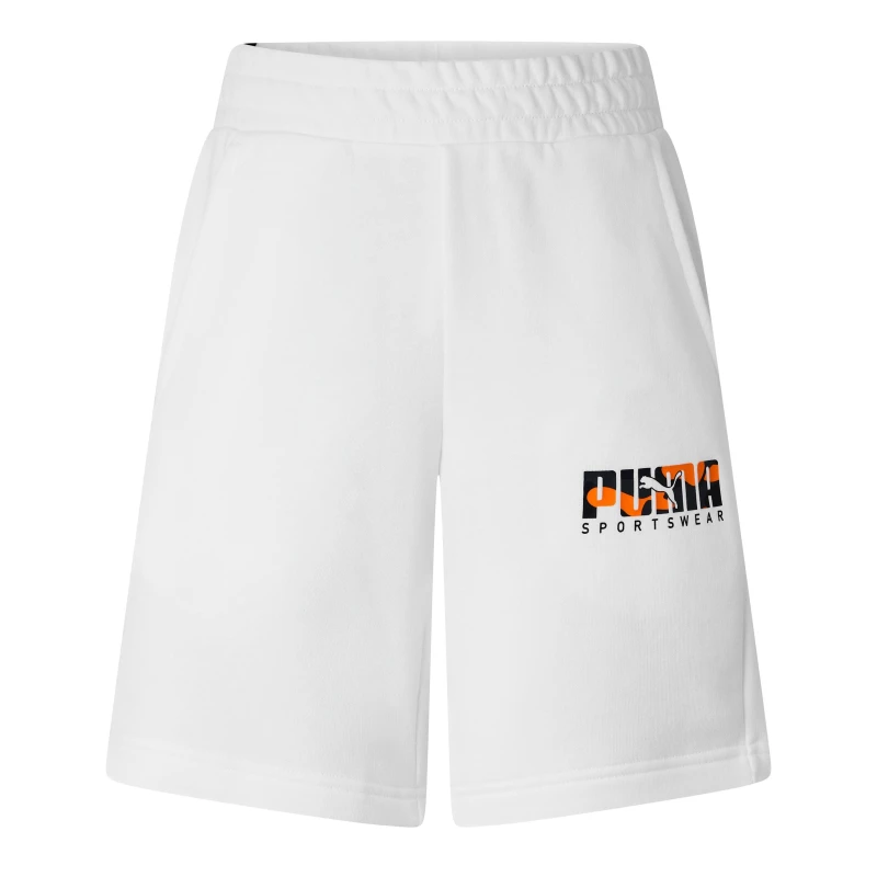 Image of Puma Key Camo Grapghic Sweat Short 8 Jogger Mens - White White XS