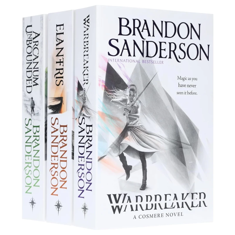 Image of Brandon Sanderson 3 Book Set Arcanum Unbounded Cosmere Elantris Warbreaker Paperback Edition Gollancz ltd Books
