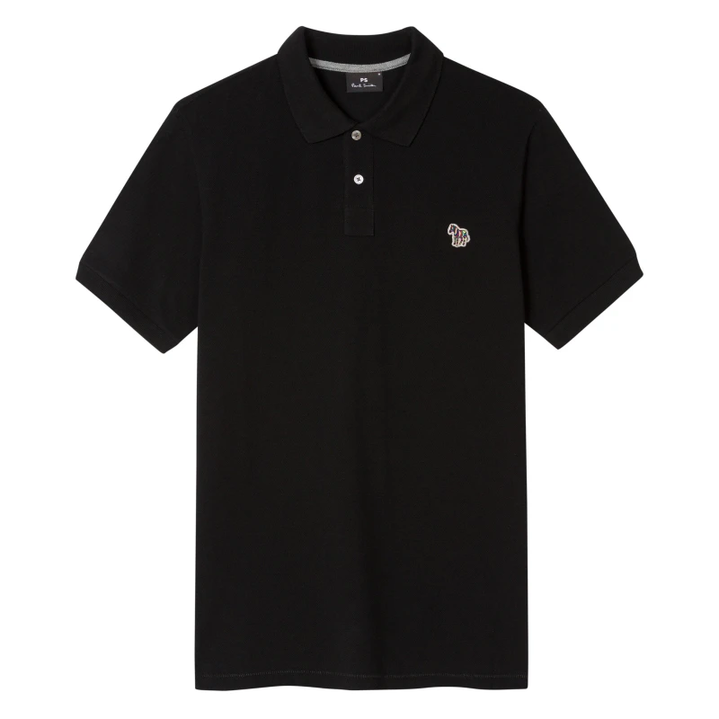 Image of Paul Smith Mens Regular Fit Zebra Polo Shirt Black 79 male 2XL