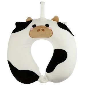 image of Relaxeazzz Cutiemals Cow Plush Memory Foam Travel Pillow