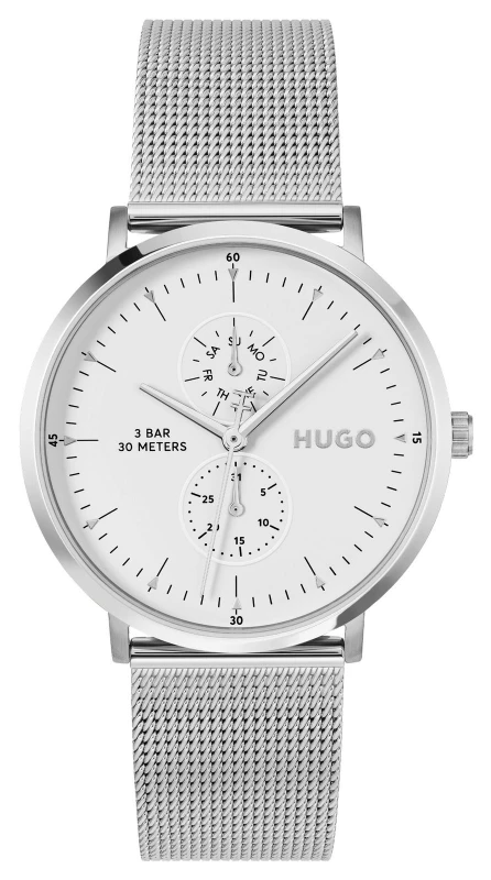 Image of HUGO 1530456 #STYLE Multi-Function Quartz (40mm) White Dial Watch