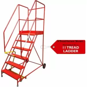 Image of Loops - 11 Tread heavy duty Mobile Warehouse Stairs Punched Steps 3.48m Safety Ladder