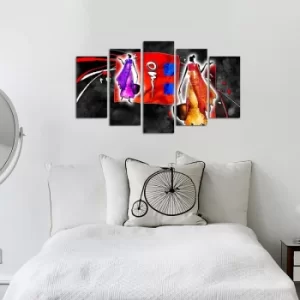 Image of 5ABSMDF-41 Multicolor Decorative MDF Painting (5 Pieces)