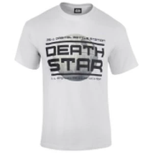 Image of Star Wars Rogue One Mens Death Star Logo T-Shirt - White - L