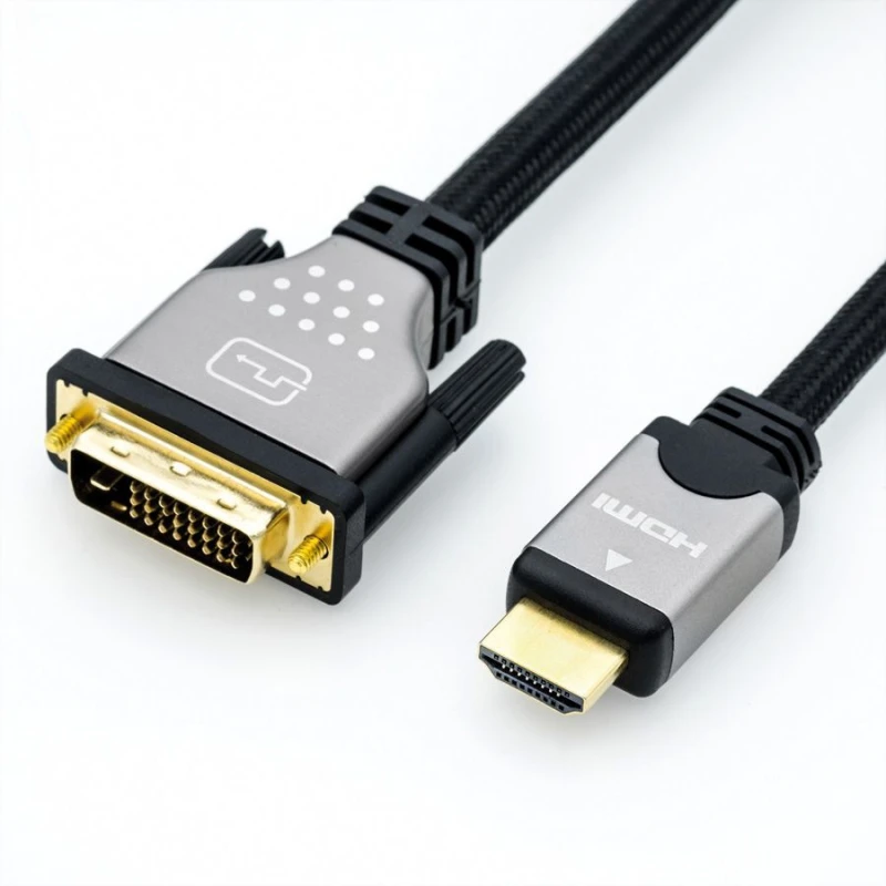 Image of ROLINE 11.04.5871 video cable adapter 2m HDMI DVI Black. Silver