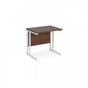 Image of Maestro 25 WL Straight Desk 800mm x 600mm - White Cantilever Frame wa