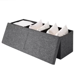 image of Storage Bench Dark Grey 115x38x38cm Foldable