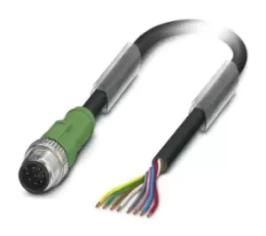 image of Phoenix Contact 1522516 Sensor Cord, 8P, M12 Plug-Free End, 5M