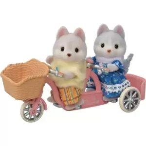 Image of Sylvanian Families - Tandem Cycling Set - Husky Sister & Brother