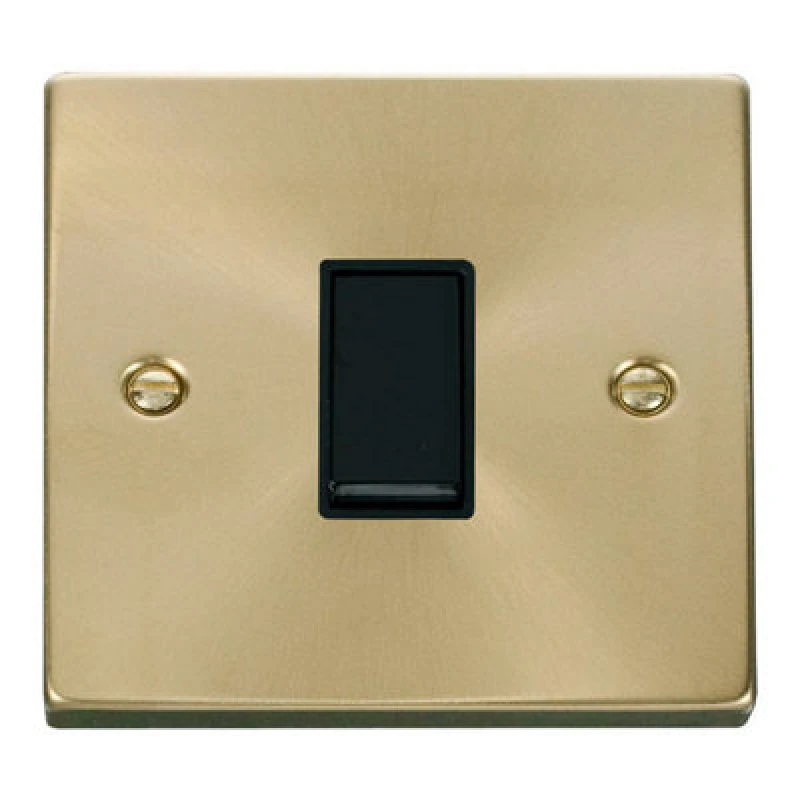 Image of SE Home Satin / Brushed Brass 10A 1 Gang Intermediate Light Switch Gold
