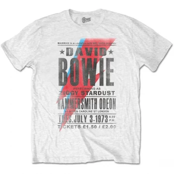 image of David Bowie - Hammersmith Odeon Unisex Small T-Shirt - White