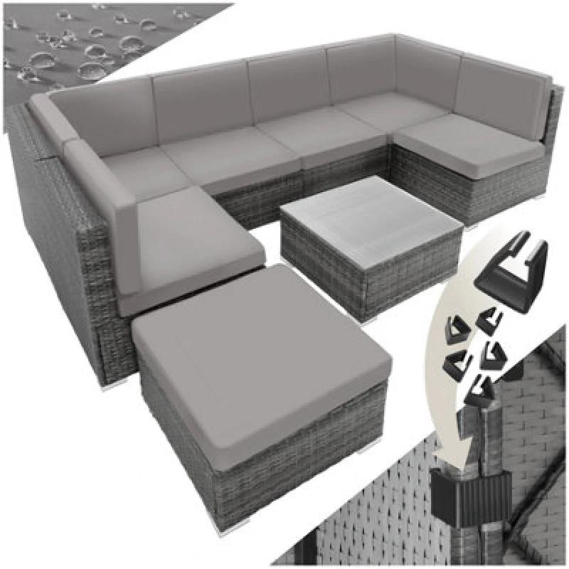 Image of tectake Garden Furniture Venice in Grey Size: Large Grey Unisex Large