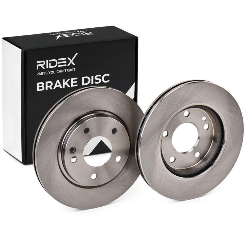 Image of RIDEX 82B0363 Brake disc Front Axle, Vented, Cast Iron, Uncoated, Untreated, without bolts/screws Cast Iron Brake Disc (82)