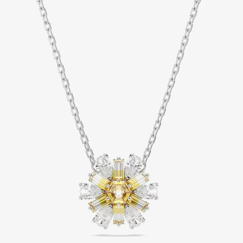 Image of Idyllia Yellow Rhodium Plated Flower Pendant 5679939