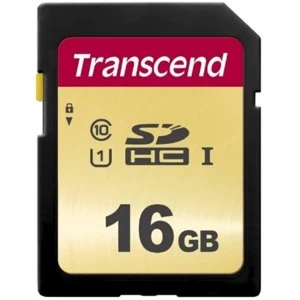 image of Transcend 16GB, UHS-I, SD, 16GB, SD, Class 10, UHS-I, 95 MB/s, 60 MB/s