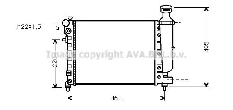 Image of PRASCO CNA2115 Engine radiator Aluminium, Mechanically jointed cooling fins Radiator,engine cooling (470)