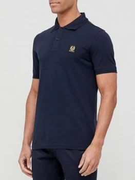 Image of Belstaff Chest Logo Polo Shirt - Navy