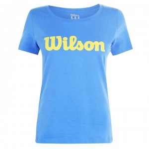 image of Wilson Script T Shirt Ladies - Blue