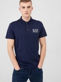 Image of Emporio Armani EA7 Train Logo Series Polo Shirt Navy Size 2XL Men