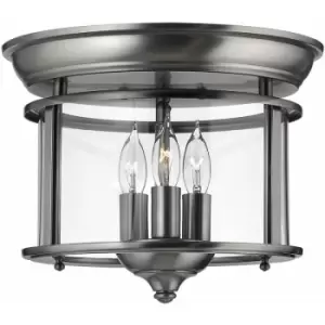 Image of Loops - 3 Bulb Flush Light Light Low Ceiling Pewter LED E14 40W Bulb