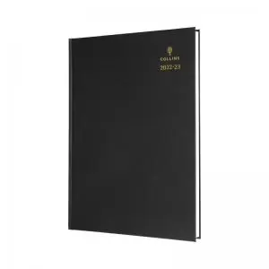 Image of Collins Academy Diary Day Per Page A4 Black 2022-2023 44MBLK CD44MBK22