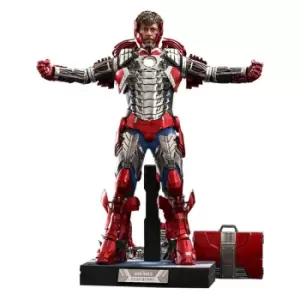 image of Hot Toys Iron Man 2 Movie Masterpiece Action Figure 1/6 Tony Stark (Mark V Suit Up Version) Deluxe 31 cm