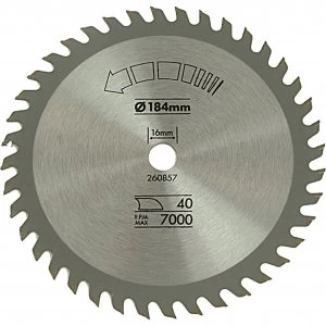 Black and Decker Piranha TCT Fine Cross Cutting Circular Saw Blade 184mm 40T 16mm