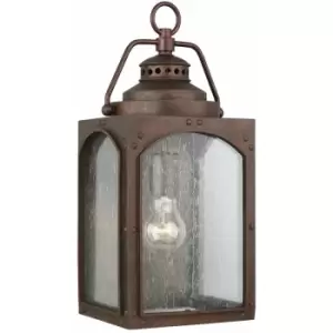 Image of Loops - Outdoor IP44 1 Bulb Wall Light Lantern Copper Oxide LED E27 60W d00926