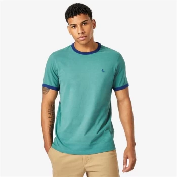 image of Jack Wills Pentworth Ringer T-Shirt - Teal