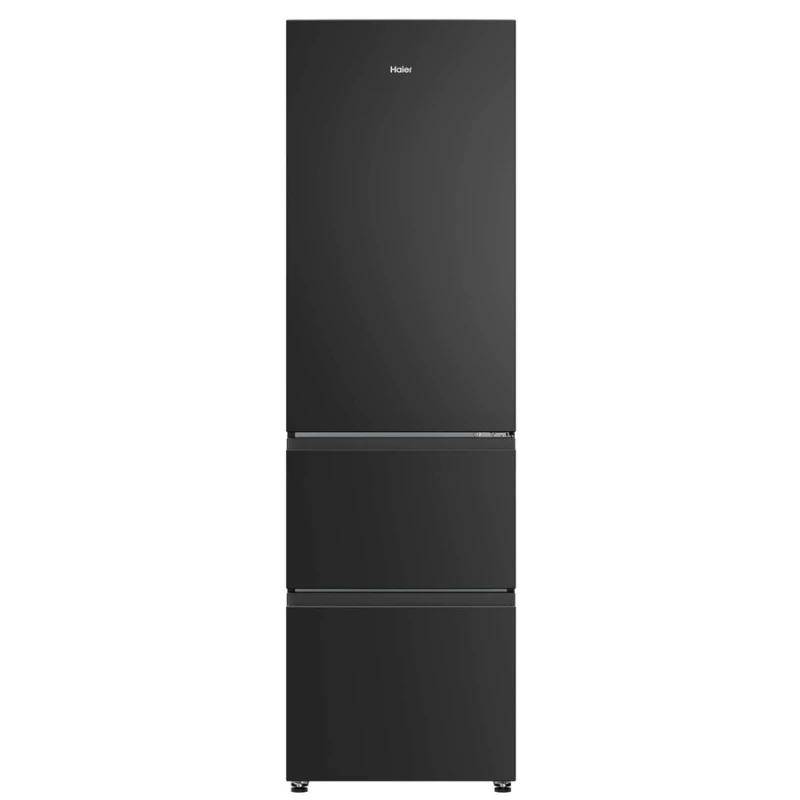 Image of Haier HTR3518ENMTK 3D Combi Series 3 55cm Frost Free Fridge Freezer - BLACK HTR3518ENMTK