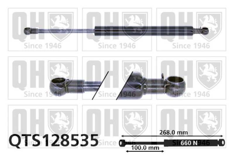 Image of QUINTON HAZELL Tailgate strut QUINTON HAZELL QTS128535