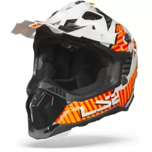 Image of LS2 MX700 Subverter Astro Gloss White Orange 2XL