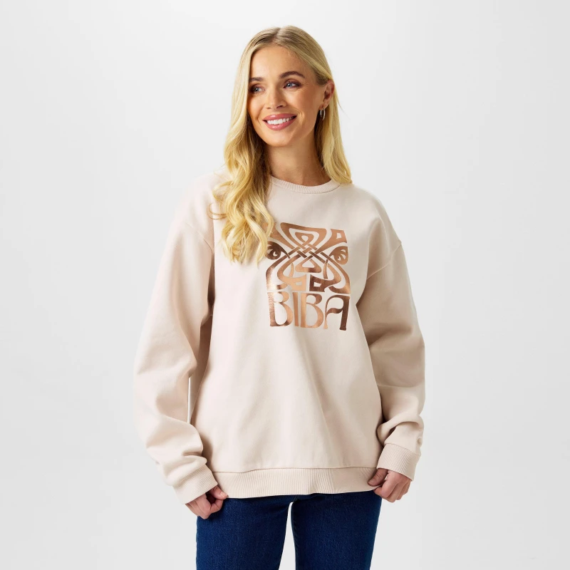 Image of Biba Logo Crew Sweatshirt - Cream Cream 8