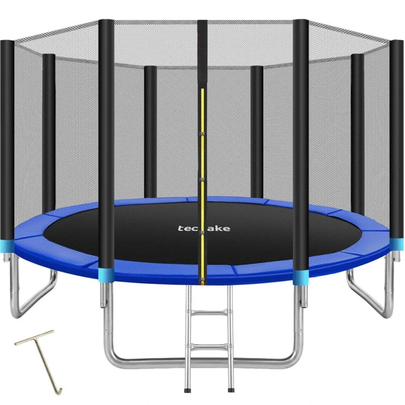 Image of Tectake Trampoline - With Safety Net, Including Entry Ladder - 396 Cm