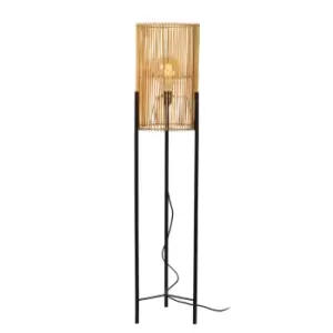 Image of Jantine Scandinavian Floor Lamp - Ø30cm - 1xE27 - Light Wood