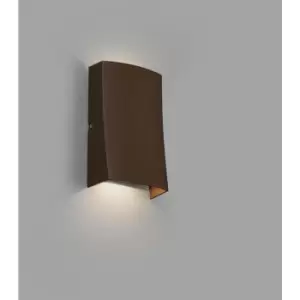 image of Faro Nairobi - Outdoor LED Rust Brown Up Down Wall Light 6W 3000K IP54