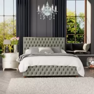 Image of Seren Ottoman Storage Bed, Plush Velvet, Duck Egg King - Laurence Llewelyn-bowen