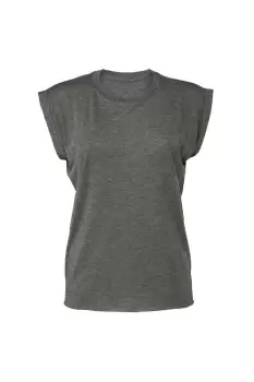 image of Flowy Rolled Cuff Muscle T-Shirt