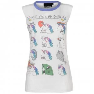 image of Cosmic Print Sleeveless T Shirt Ladies - Uses Unicorn