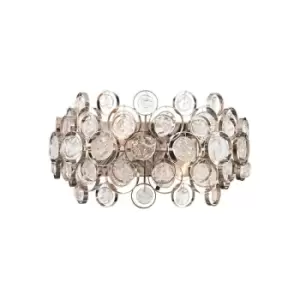 Image of Endon Lighting Marella - Wall Lamp Bright Nickel Plate & Clear Glass 2 Light Dimmable IP20 - E14