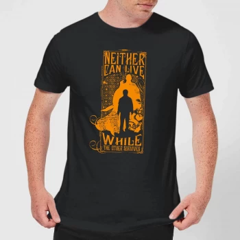Image of Harry Potter Neither Can Live Mens T-Shirt - Black - 3XL - Black