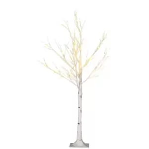 Image of Pre-Lit Artificial White Birch Tree with 72 LED Lights 4ft, white