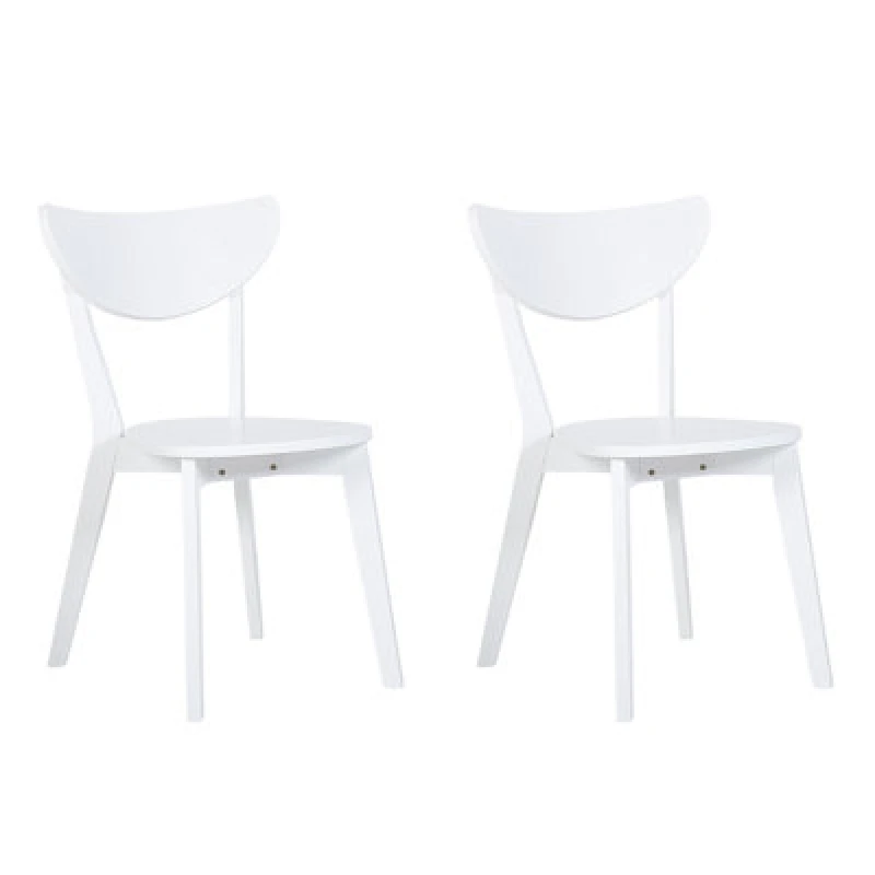 Image of Beliani Set Of 2 Dining Chairs Roxby White