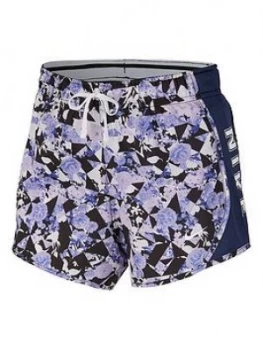 Nike Older Girls Dry Tempo Printed Short - Black/Navy