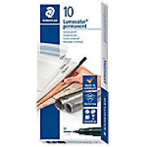 image of STAEDTLER OHP Marker Lumocolor Bullet 1mm Black 10 Pieces