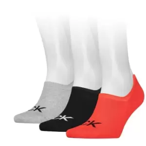Image of Calvin Klein Foot Logo 3 Pack Socks Mens - Red