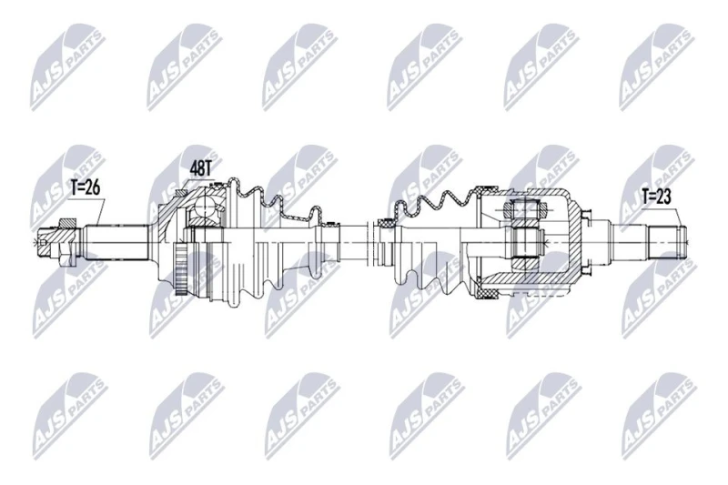 Image of NTY NPW-TY-241 Drive shaft 5-Speed Manual Transmission, Front Axle Left Drive Shaft (13)